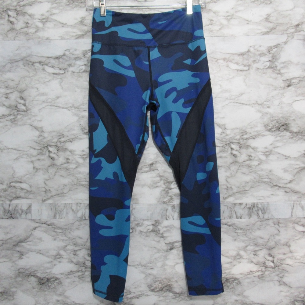 Zyia Active Navy Blue Camo Mesh Light n Tight Hi-Rise Leggings Size 6 | 8